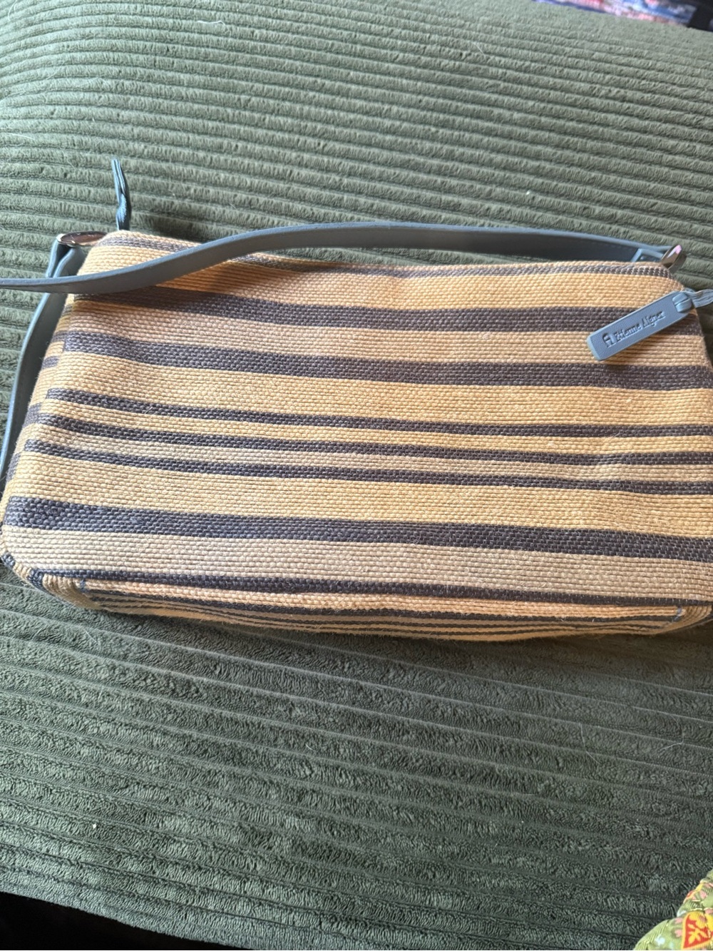 Etienne Aiger Striped Blue and Canvas striped Shoulder Bag